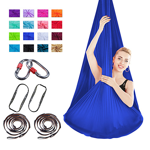 

Aerial Yoga Swing Set Yoga Hammock / Sling Kit 7 pcs Extension Straps Sports Nylon Aerial Yoga Inversion Exercises Air Yoga Ultra Strong Antigravity Anti-tear Decompression Inversion Therapy Heal