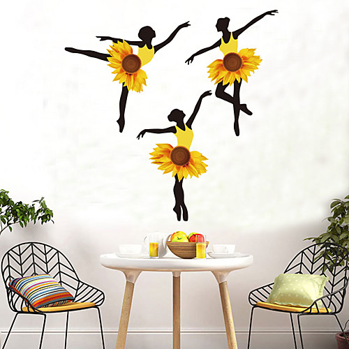 

Sunflower Girl Wall Stickers DIY Ballet Dancer Mural Dormitory Decals for House Kids Rooms Baby Bedroom Nursery Decoration
