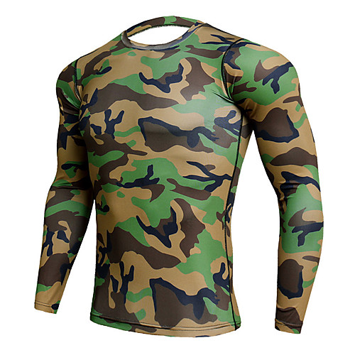 

JACK CORDEE Men's Long Sleeve Compression Shirt Running Shirt Running Base Layer Top Athletic Winter Moisture Wicking Breathable Soft Running Active Training Jogging Sportswear Camo / Camouflage