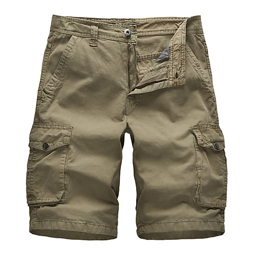 

Men's Hiking Shorts Hiking Cargo Shorts Solid Color Summer Outdoor 10 Standard Fit Multi-Pockets Quick Dry Breathable Sweat wicking Shorts Bottoms Black Army Green Light Grey Khaki Dark Blue Camping