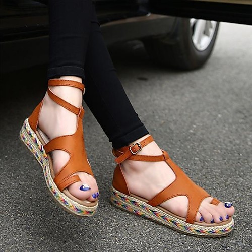 

Women's Sandals Flat Sandals Bunion Sandals Orthopedic Sandals Summer Flat Heel Open Toe Daily PU White / Black / Green