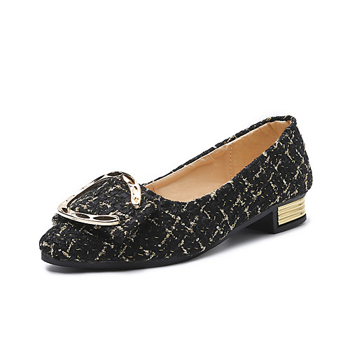 

Women's Flats Low Heel Pointed Toe Vintage Daily Party & Evening Tissage Volant White Black Blue