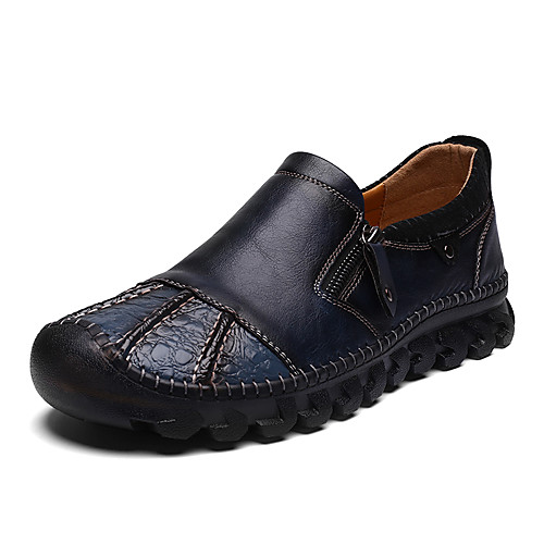 

Men's Spring & Summer Casual Daily Loafers & Slip-Ons PU Non-slipping Black / Blue / Brown