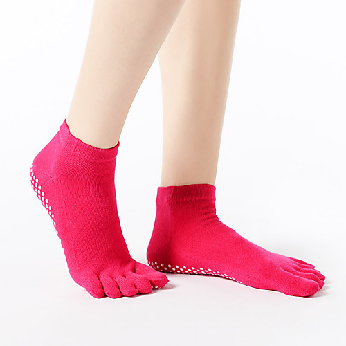 

Yoga Socks Women's Socks Breathable Moisture Wicking Non Slip Ballet Dance Bikram Sports Solid Color Polyester / Cotton Black Purple Fuchsia / Stretchy