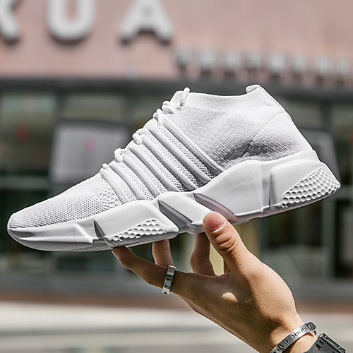 

Men's Mesh Summer Sporty / Casual Trainers / Athletic Shoes Running Shoes / Walking Shoes Breathable Black and White / White / Black