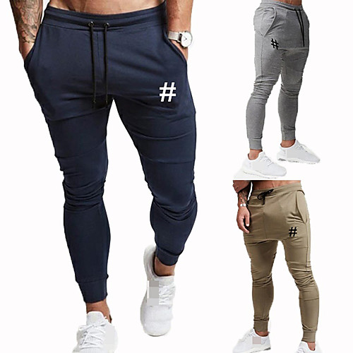 

Men's Jogger Pants Joggers Running Pants Track Pants Sports Pants Drawstring Cotton Sports Bottoms Running Jogging Training Breathable Moisture Wicking Soft Solid Colored Black Burgundy Khaki Navy