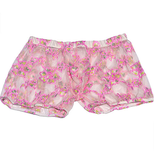

Men's 1 Piece Lace Boxers Underwear - Normal Low Waist Blushing Pink One-Size