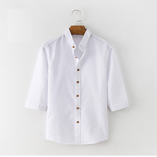 

Men's Solid Colored Shirt Business Basic Daily Work Classic Collar White / Blushing Pink / Light Blue