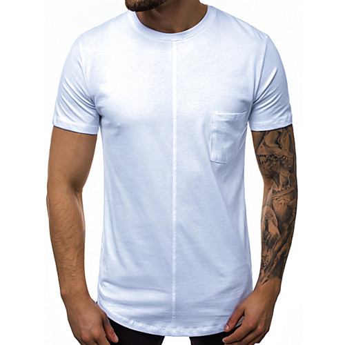 

Men's Rainbow Solid Colored T-shirt Basic Daily Round Neck White / Black / Green / Short Sleeve