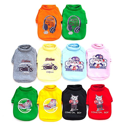 

Dog Hoodie Winter Dog Clothes Black / Yellow Yellow Red Costume Plush Fabric Down Cartoon Casual / Daily XS S M L XL