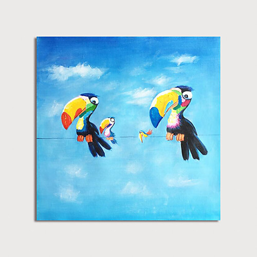

Oil Painting Hand Painted Square Animals Modern Stretched Canvas