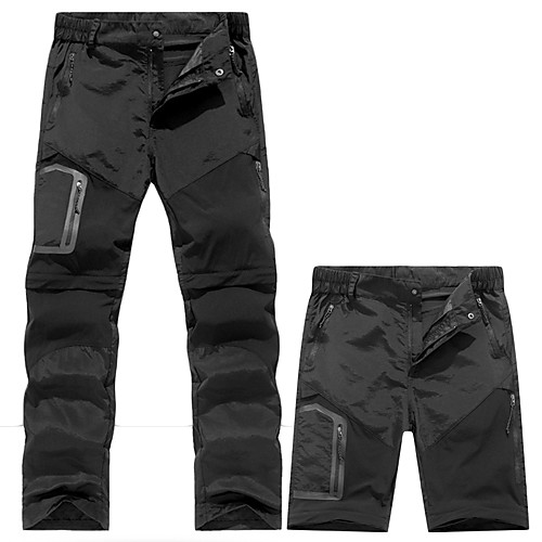 

Men's Hiking Pants Convertible Pants / Zip Off Pants Summer Outdoor Waterproof Windproof Breathable Quick Dry Pants / Trousers Convertible Pants Bottoms Running Camping / Hiking Hunting Black Army