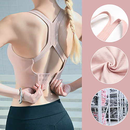 

Women's Sports Bra Medium Support Seamless Solid Color Black Yellow Pink Orange Green Nylon Yoga Fitness Gym Workout Top Sport Activewear Breathable Comfort Quick Dry Freedom Stretchy