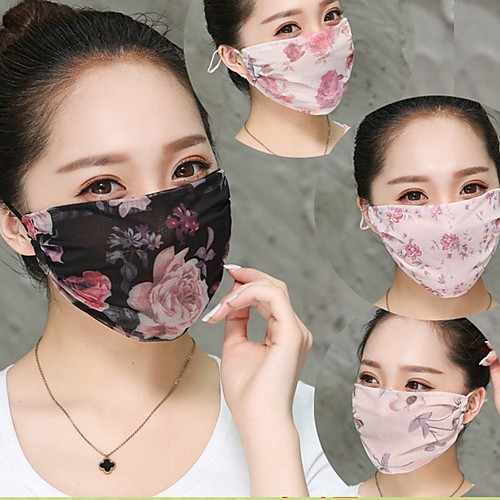 

Breathable Dust Proof Durable Protection Antivirus Bike / Cycling Pink Light Pink for Adults' Everyday Use Working Traveling Outdoor Floral Print 1 Piece