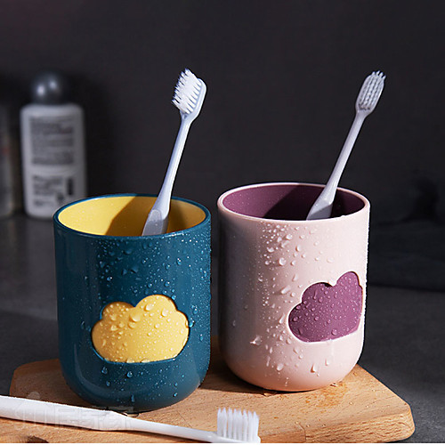 

400ml Cloud Shape Creative Cartoon Mouthwash Cup Toothbrush Cup Couple Brushing Teeth Household Plastic Wash Cup Set