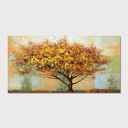 

Oil Painting Hand Painted Horizontal Abstract Floral / Botanical Modern Stretched Canvas