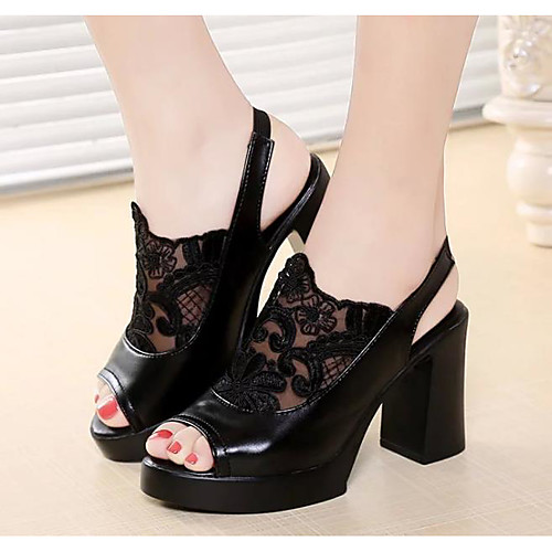 

Women's Sandals Platform Sandal Summer Platform Open Toe Daily PU White / Black