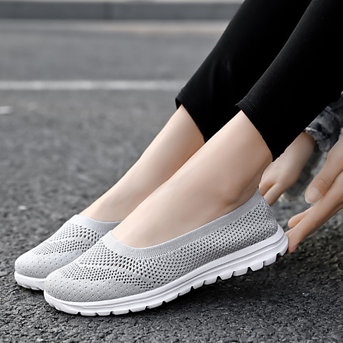 

Women's Loafers & Slip-Ons Flat Heel Round Toe Mesh Sporty / Minimalism Walking Shoes Spring & Summer Light Purple / Blue / Black