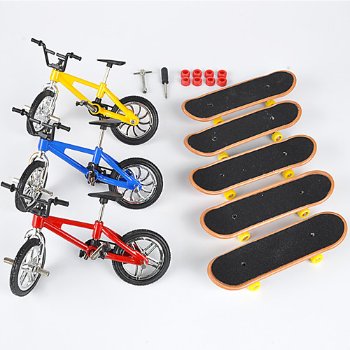 

8 pcs Finger skateboards Mini fingerboards Finger bikes Finger Toys Plastic Metal with Replacement Wheels and Tools Skate Kid's Teen Party Favors for Kid's Gifts