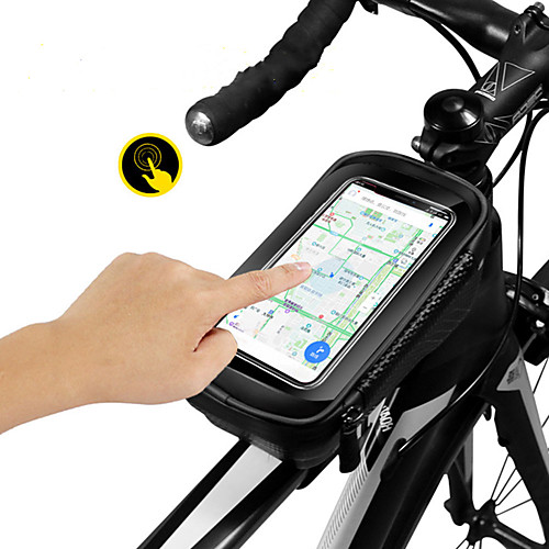

Bike Frame Bag Top Tube Bike Handlebar Bag 6.2 inch Cycling for All Phones Similar Size Phones Black-Red Black Recreational Cycling