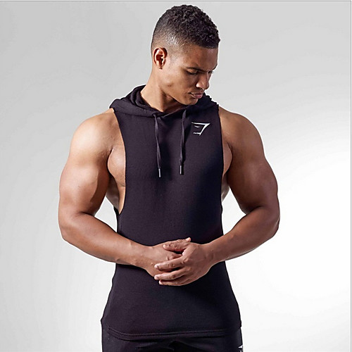 

Men's Cartoon Tank Top - Cotton Sports Hooded Wine / Black / Light gray / Sleeveless