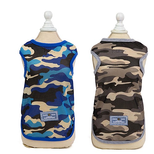 

Dog Vest Dog Clothes Green Blue Costume Husky Labrador Alaskan Malamute Polyester Camouflage Casual / Daily S M L XL XXL