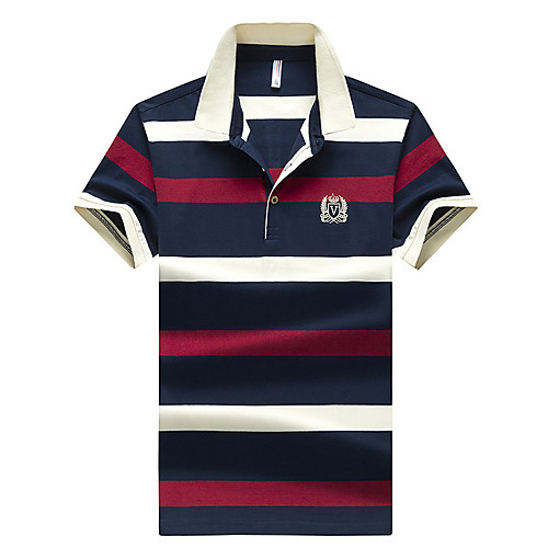 

Men's Striped Polo Basic Daily Blue / Red / Green / Short Sleeve
