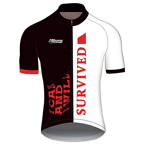 

21Grams Men's Short Sleeve Cycling Jersey Spandex BlackWhite Patchwork Solid Color Bike Jersey Top Mountain Bike MTB Road Bike Cycling UV Resistant Breathable Quick Dry Sports Clothing Apparel