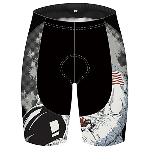 

21Grams Men's Cycling Shorts Spandex Bike Shorts Padded Shorts / Chamois Pants Breathable Quick Dry Sports Cat Astronaut Animal BlackWhite Mountain Bike MTB Road Bike Cycling Clothing Apparel Bike