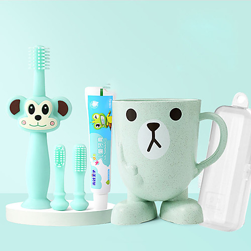 

360 Degree Children's Toothbrush 5-piece Set Infant Training Safe Design Soft Healthy Silicone Brushing Teeth