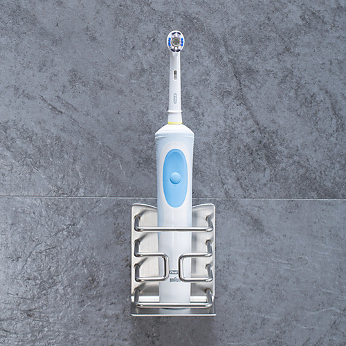 

304 Stainless Steel Toothbrush Cup Wall Mounted 3M Glue No Hole Toothpaste Dispenser Toothbrush Holder Set Bathroom Accessories Storage Rack 2Pcs