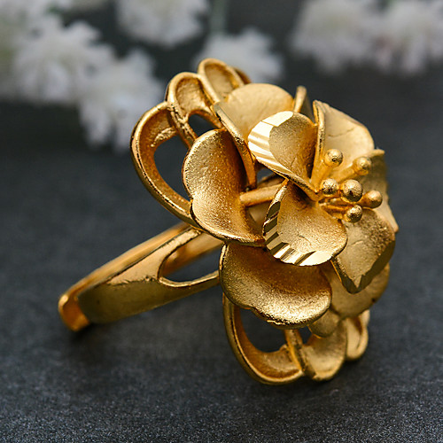 

Women's Ring Open Cuff Ring Adjustable Ring 1pc Gold Gold Plated Irregular Statement Stylish Luxury Wedding Party Evening Jewelry