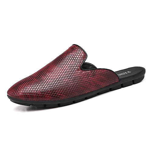 

Men's Faux Leather Spring & Summer / Fall & Winter Classic / Casual Clogs & Mules Breathable Burgundy / Royal Blue / Black