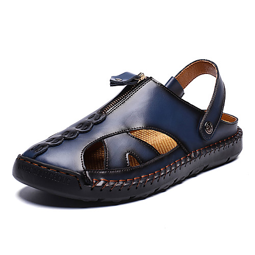 

Men's Summer Casual Daily Sandals PU Non-slipping Black / Blue / Brown