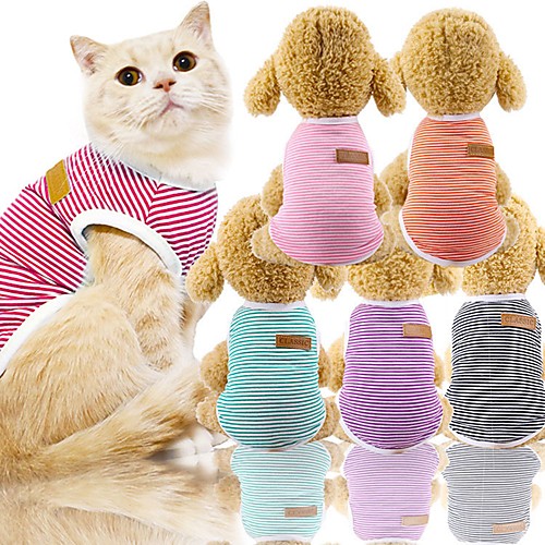 

Dog Cat Vest Stripes Quotes & Sayings Casual / Daily Stripes Dog Clothes Puppy Clothes Dog Outfits Black Purple Red Costume for Girl and Boy Dog Cotton XS S M L XL XXL