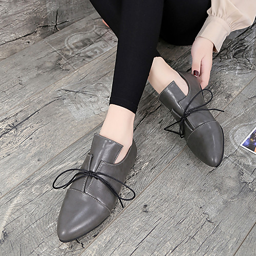 

Women's Loafers & Slip-Ons Flat Heel Pointed Toe PU Spring & Summer Burgundy / Black / Gray