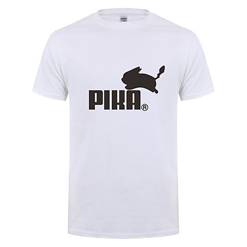 

Men's T shirt Cartoon Solid Colored Letter Print Short Sleeve Daily Tops Cotton Business Basic White Black Red