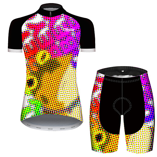 

21Grams Women's Short Sleeve Cycling Jersey with Shorts Spandex Polyester Black / Yellow Bike Clothing Suit Breathable Quick Dry Ultraviolet Resistant Sweat-wicking Sports Mountain Bike MTB Road Bike