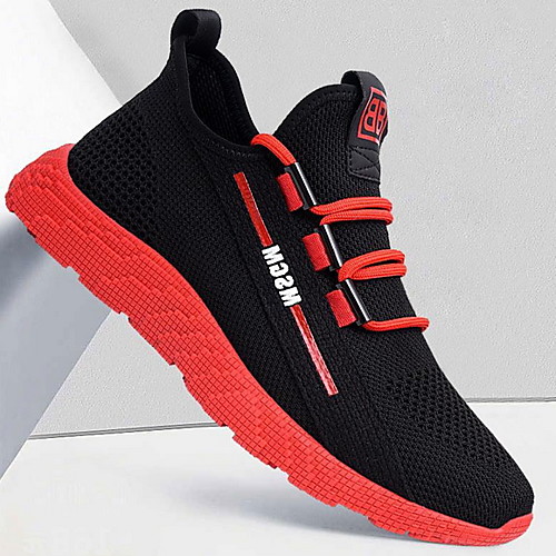 

Men's Spring & Summer Casual Daily Trainers / Athletic Shoes Mesh Black / Red / Black / Yellow / Black