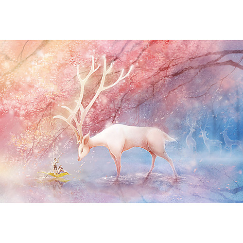 

1000 pcs Fairytale Theme Elk Deer Jigsaw Puzzle Adult Puzzle Jumbo Wooden Kid's Adults' Toy Gift