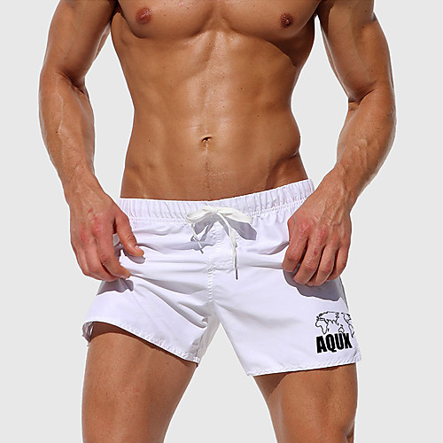 

Men's Basic Swim Trunk Beach board shorts Swimwear Swimsuit - Solid Colored M L XL Light Blue White Black Yellow Orange