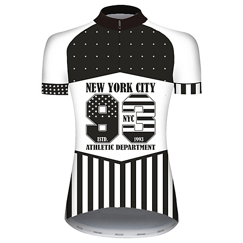 

21Grams Women's Short Sleeve Cycling Jersey Spandex BlackWhite American / USA National Flag Bike Jersey Top Mountain Bike MTB Road Bike Cycling UV Resistant Quick Dry Breathable Sports Clothing