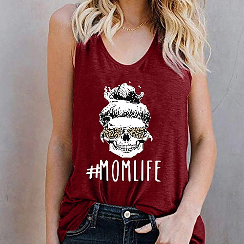 

Women's Letter Print Tank Top Daily White / Black / Blue / Red / Gray