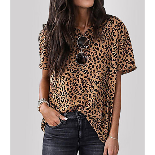 

Women's Leopard Print T-shirt Daily Khaki