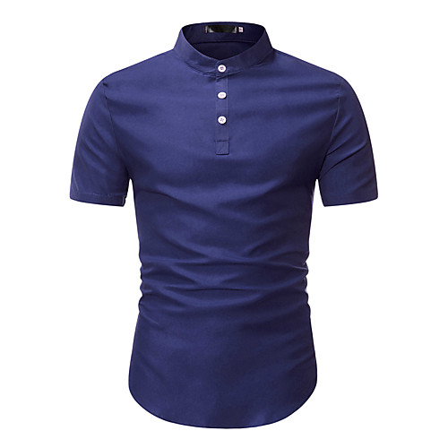 

Men's Polo Solid Colored Short Sleeve Daily Tops Basic Black Blue Red