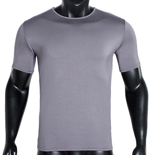 

Men's Shirt Solid Colored Short Sleeve Daily Tops Cotton White Black Gray