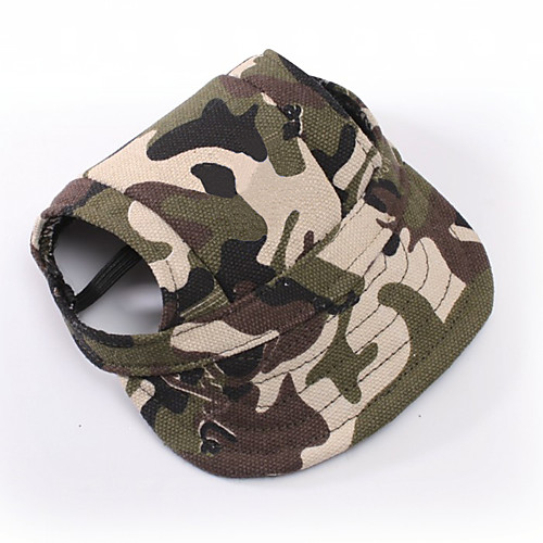 

Cat Dog Hoodie Bandanas & Hats Sport Hat Dog Clothes Black Camouflage Color Stripe Costume Terylene Camo / Camouflage Sports S M