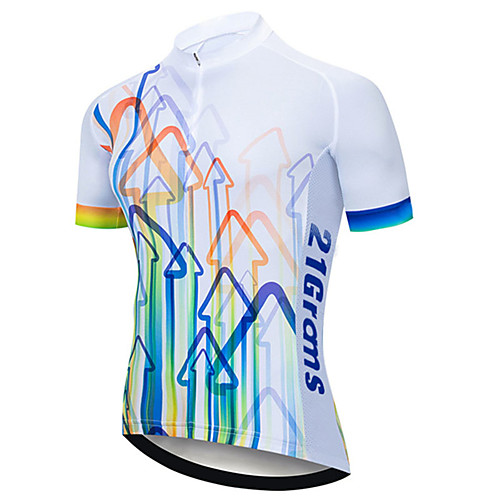 

21Grams Men's Short Sleeve Cycling Jersey Spandex Blue / White Solid Color Bike Jersey Top Mountain Bike MTB Road Bike Cycling UV Resistant Quick Dry Breathable Sports Clothing Apparel / Stretchy