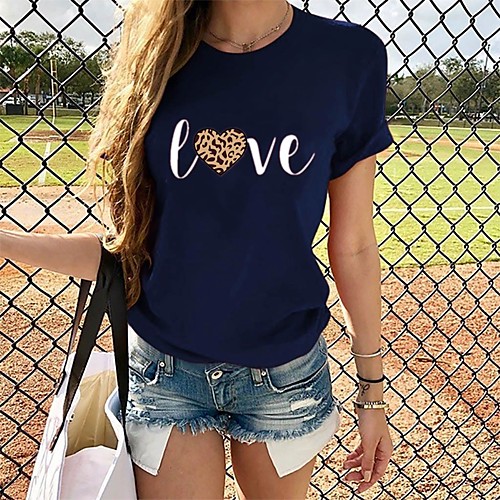 

Women's Letter Print T-shirt Daily Wine / White / Black / Blue / Red / Army Green