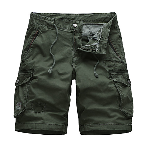 

Men's Hiking Shorts Hiking Cargo Shorts Solid Color Summer Outdoor 10 Standard Fit Multi-Pockets Quick Dry Breathable Sweat wicking Shorts Bottoms Black Army Green Dark Gray Khaki Camping / Hiking